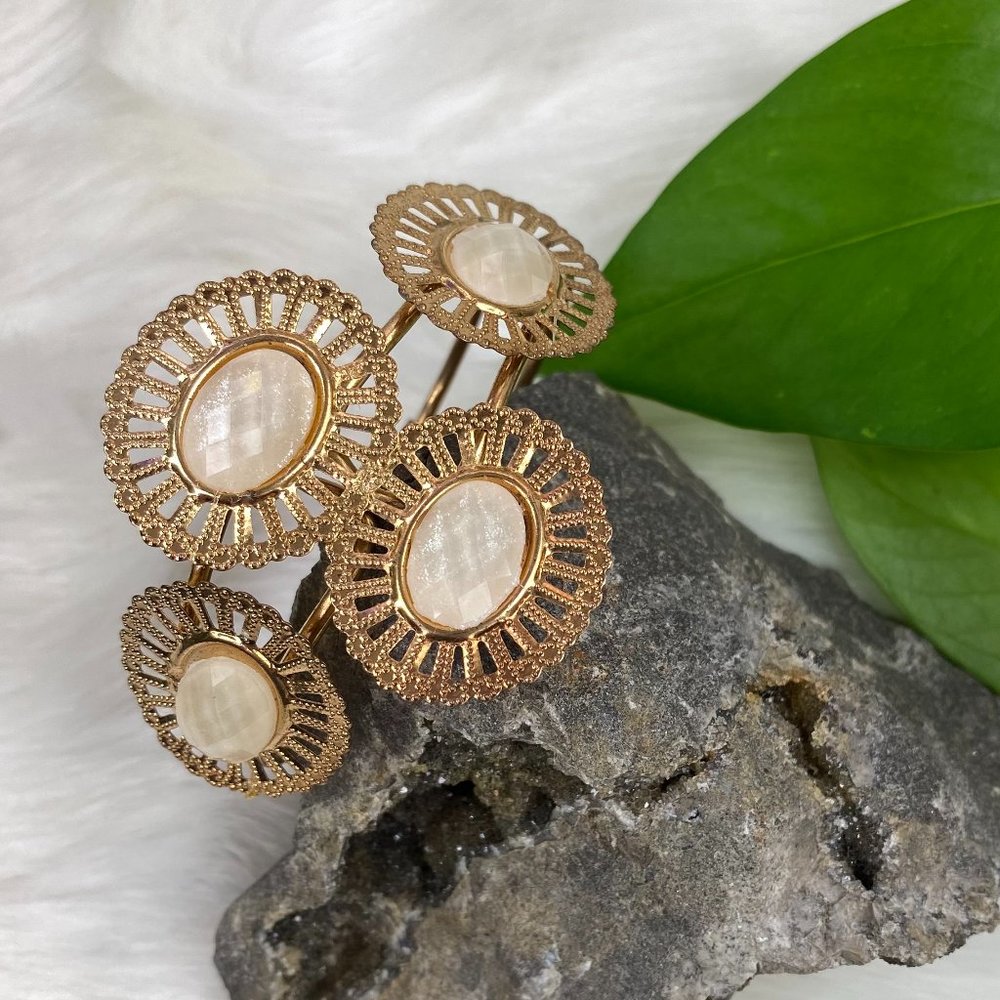 Hinged Cuff Bracelet Plastic Cabochons
